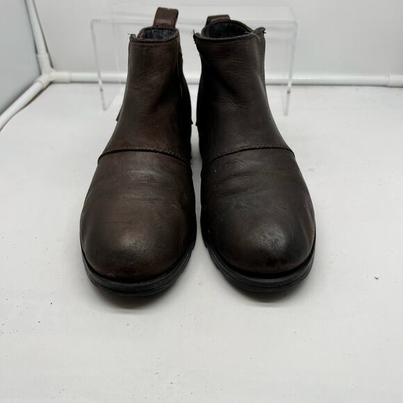 Sorel Boots Womens 6.5 Emelie Chelsea Ankle Bootie Brown Leather Casual - Picture 4 of 9